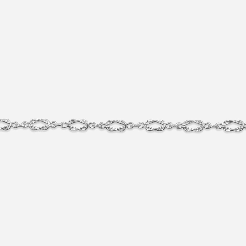Sailor’s Knot Link Chain Silver Bracelet