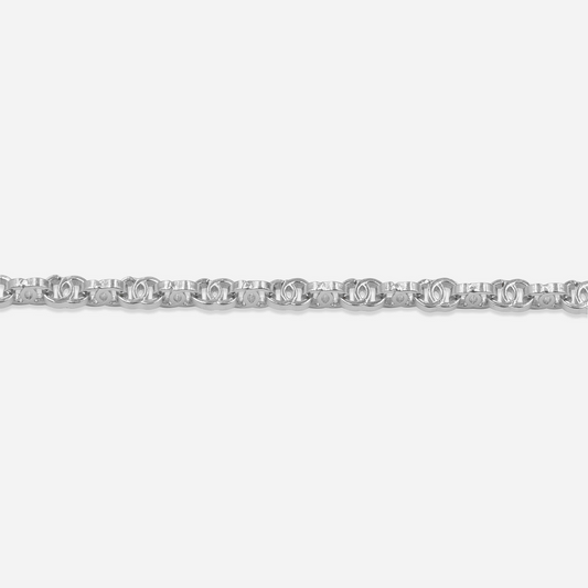 Double Link Chain Silver Bracelet