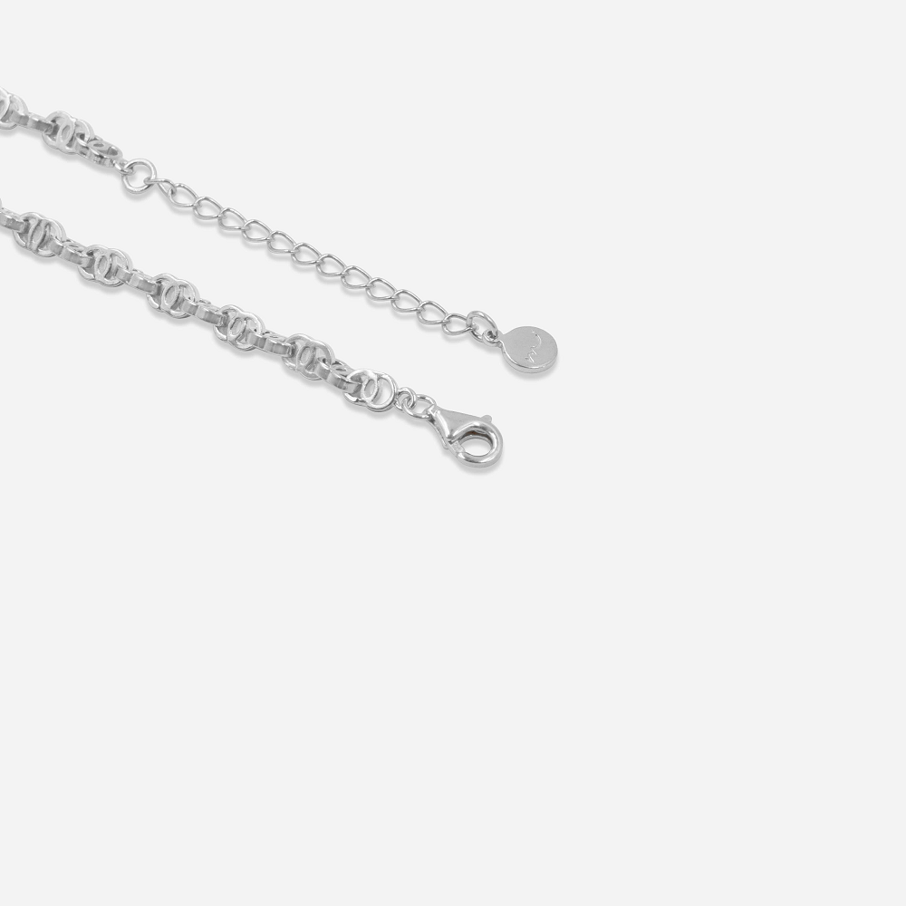 Double Link Chain Silver Bracelet