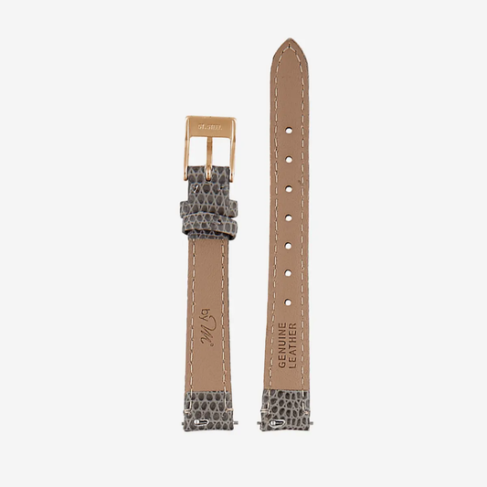 Gray Leather Watch Strap, Gold Clasp