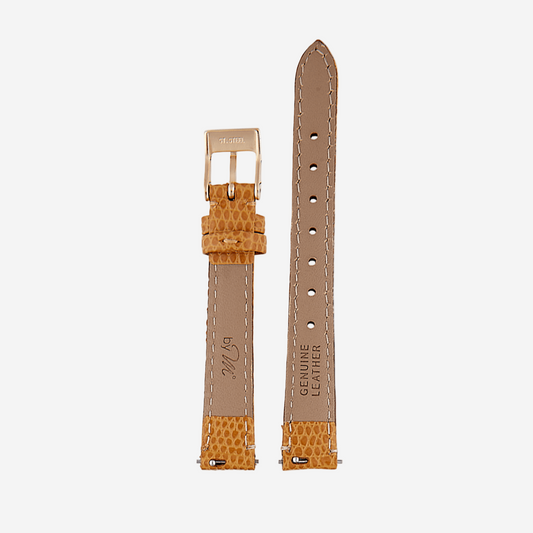 Light Brown Leather Lizard - Gold Clasp