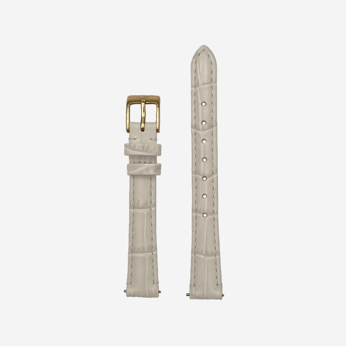 Beige Leather Watch Strap – Gold Clasp