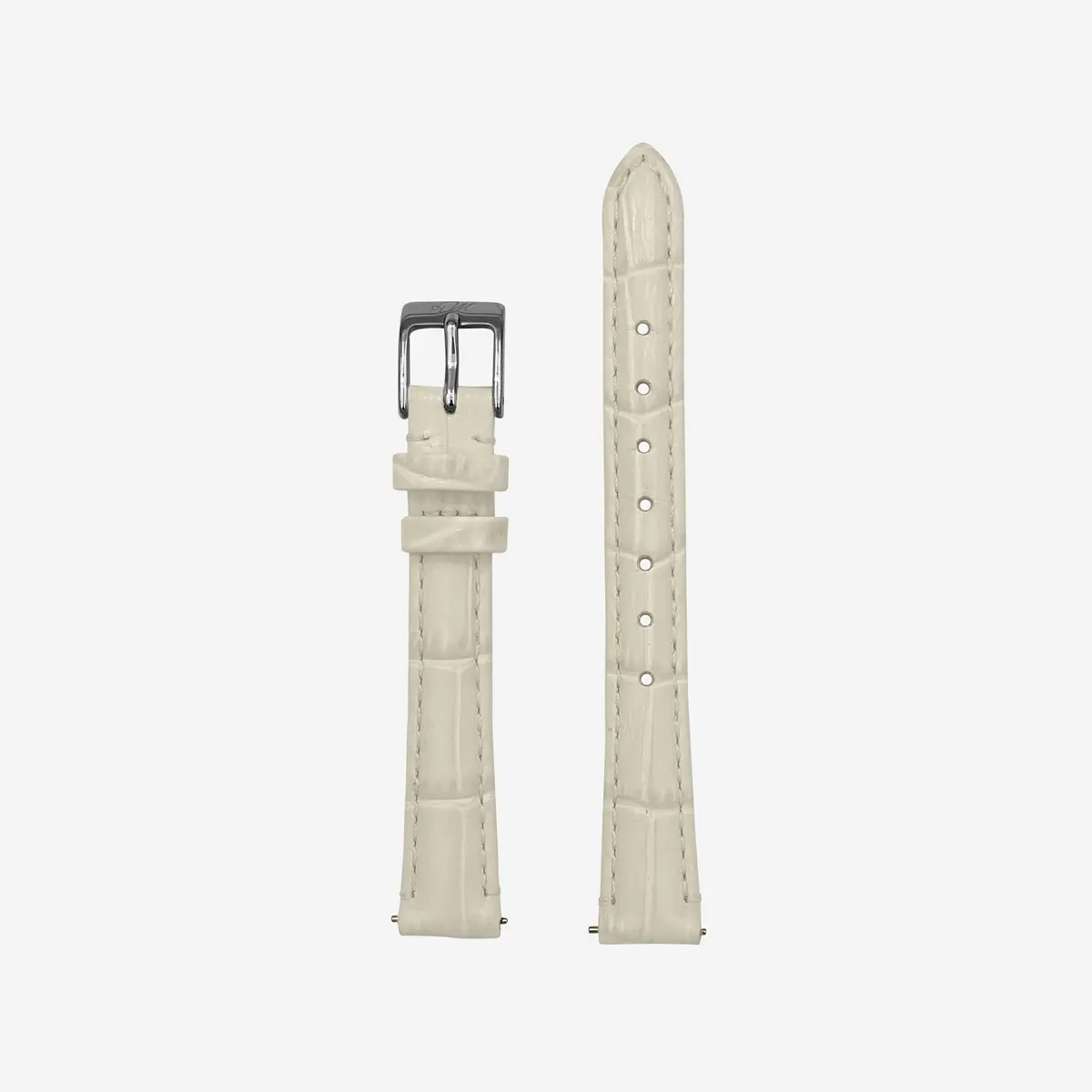 Beige Leather Strap – Silver Clasp