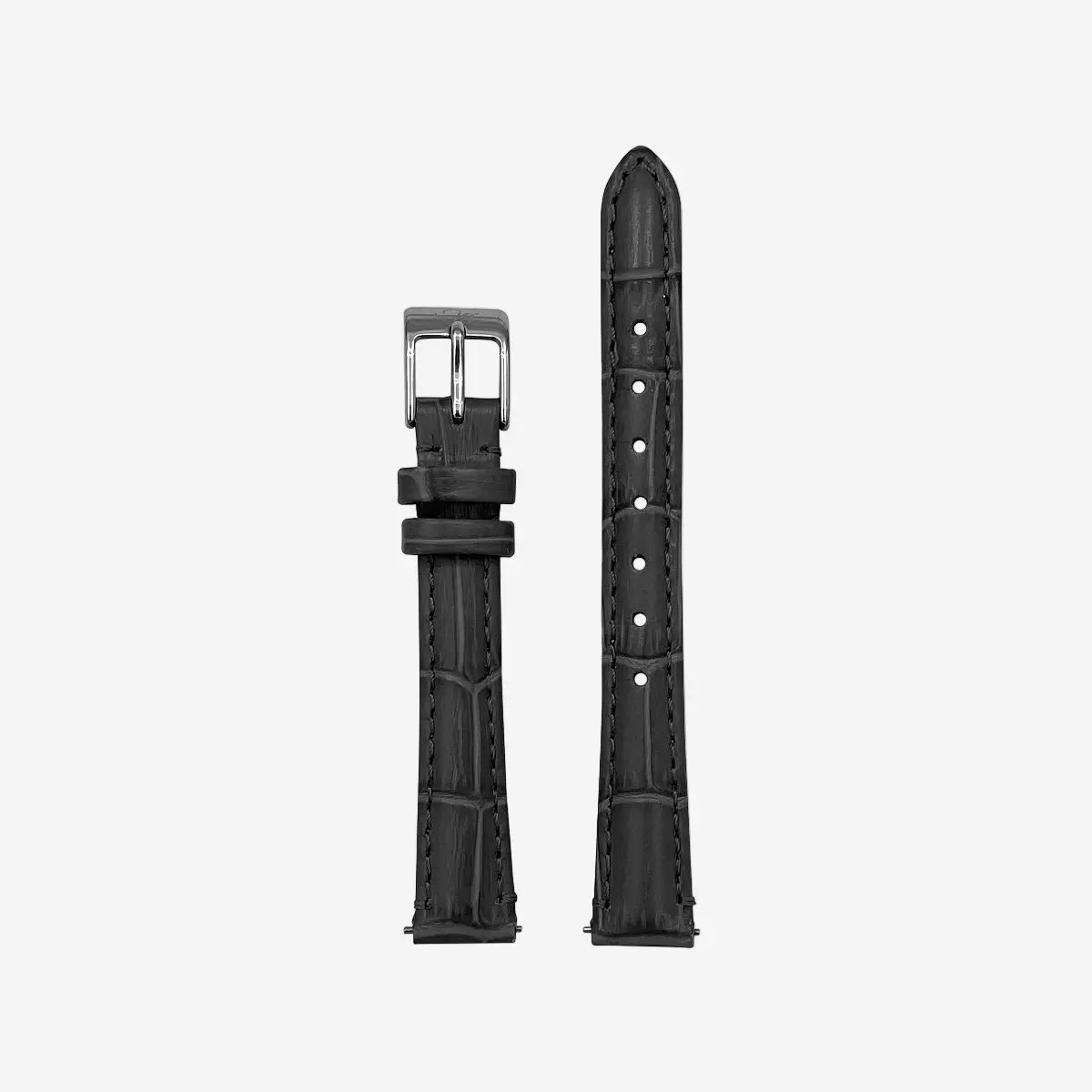 Gray Leather Watch Strap, Silver Clasp