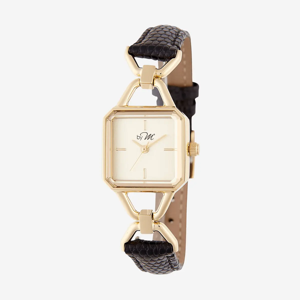Women\'s Champagne Leather Strap Classic Casual Fashion Square Dial Wrist Watch Peugeot Women main image 3