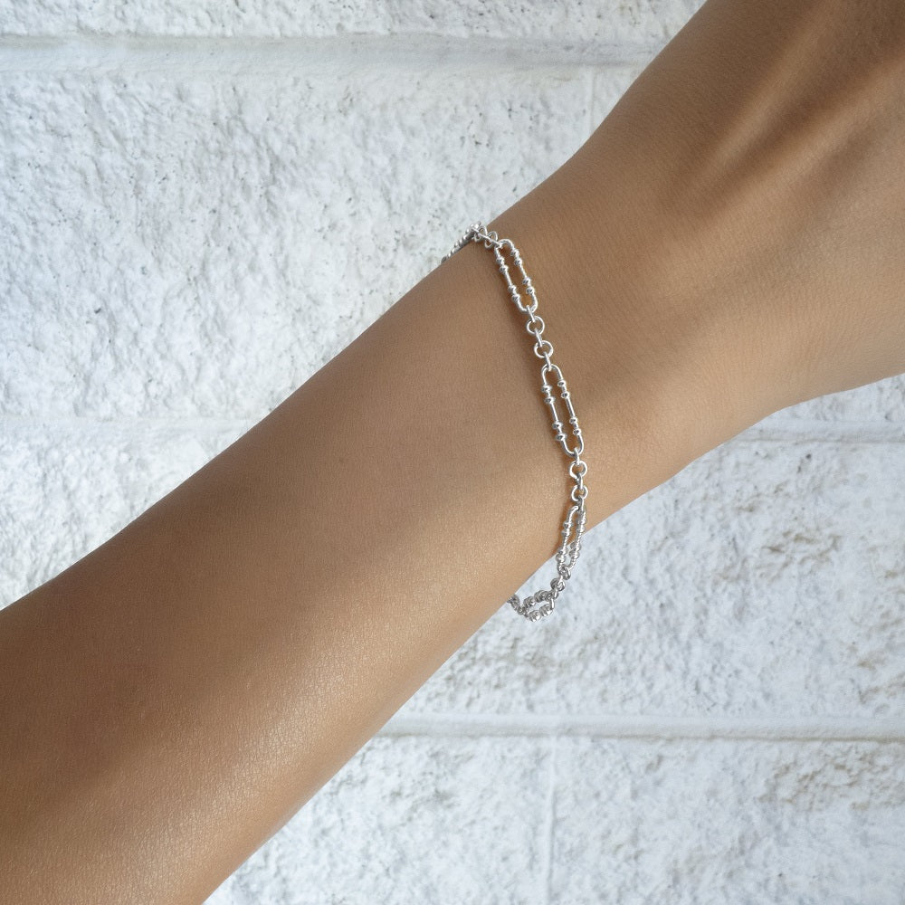 Oval Link Chain Silver Bracelet