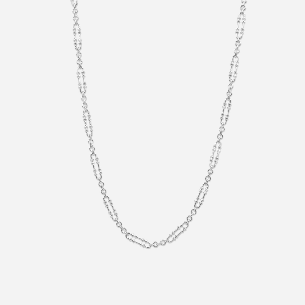 Oval Link Chain Silver Necklace