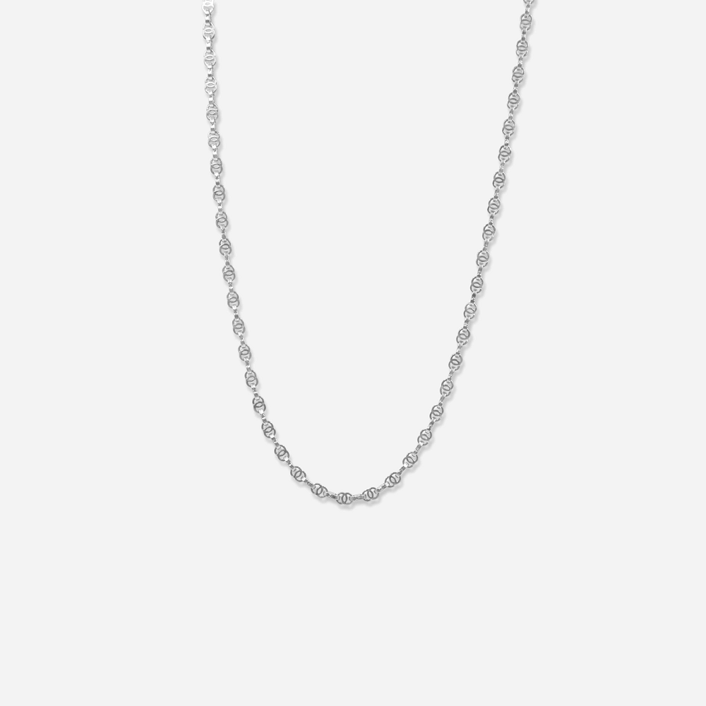 Double Link Chain Silver Necklace