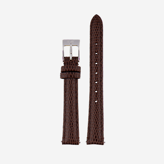 Brown Leather Watch Strap With Silver Clasp