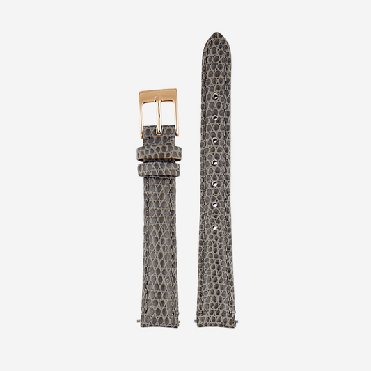 Gray Leather Watch Strap, Gold Clasp