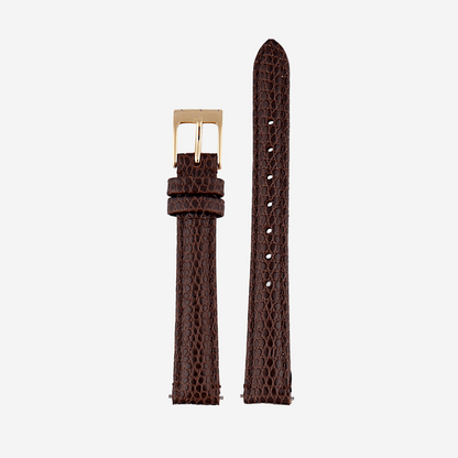 Brown Leather Watch Strap With Gold Clasp
