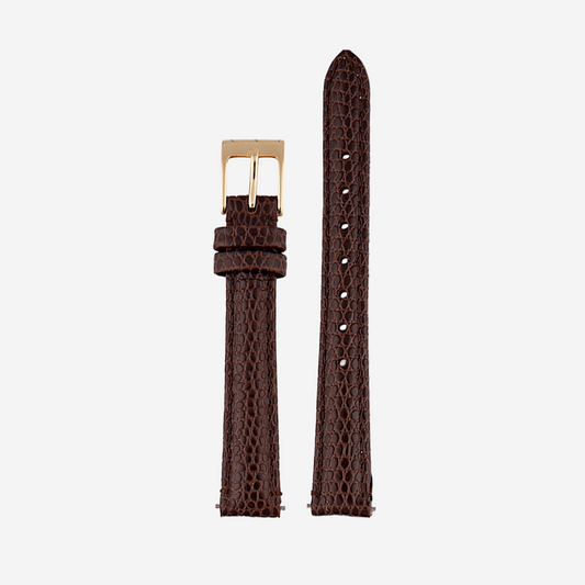 Brown Leather Watch Strap With Gold Clasp