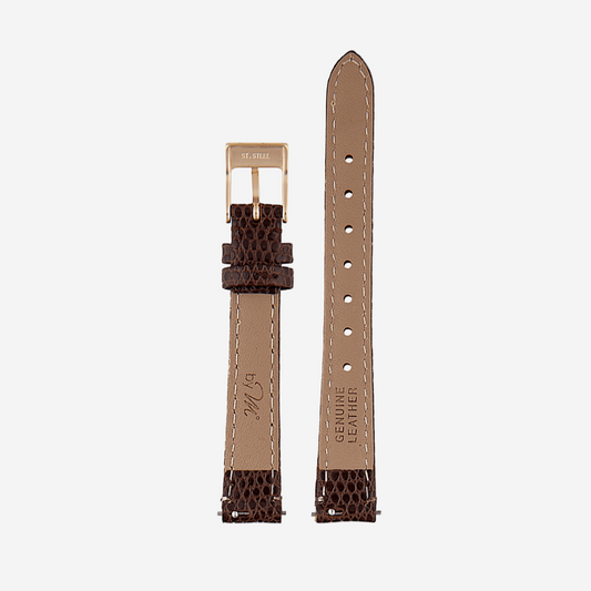 Brown Leather Watch Strap With Gold Clasp