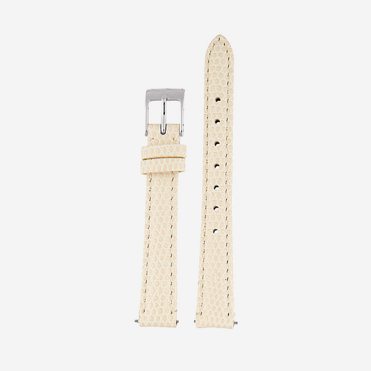 Beige Leather Lizard – Silver Clasp