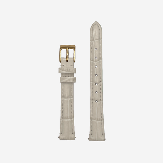 Beige Leather Watch Strap – Gold Clasp