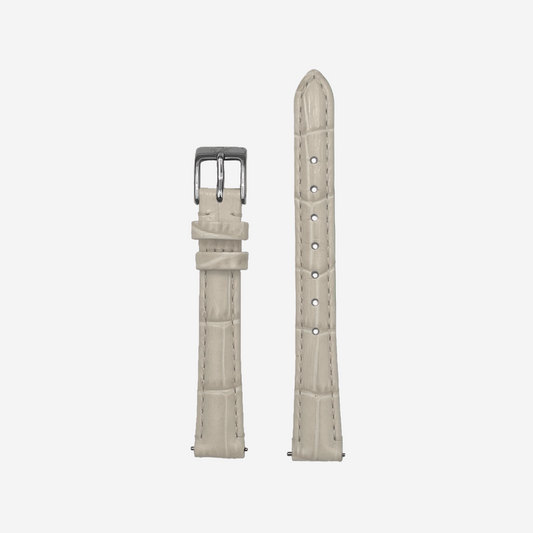 Beige Leather Strap – Silver Clasp