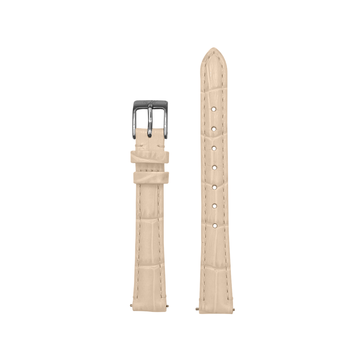 Beige Leather Strap – Silver Clasp