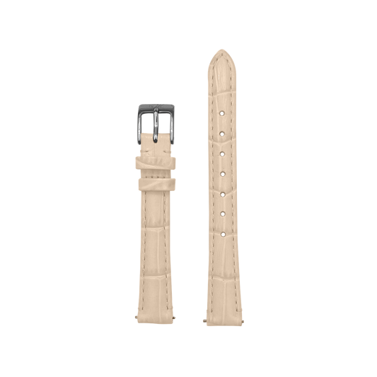 Beige Leather Strap – Silver Clasp
