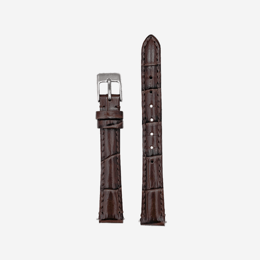 Chocolate Brown Leather Watch Strap With Silver Clasp