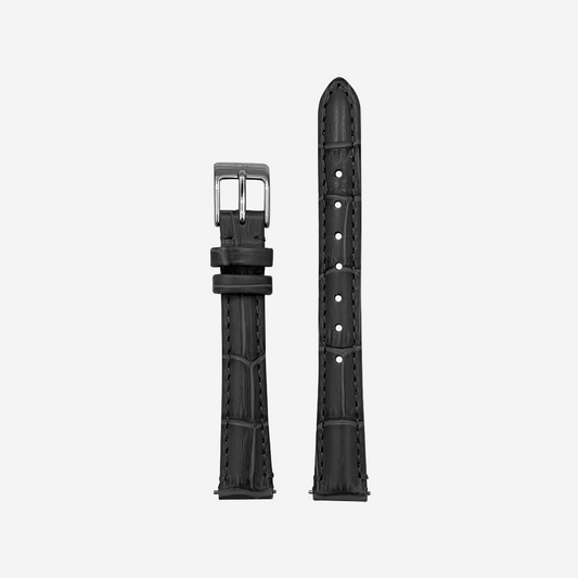Gray Leather Watch Strap, Silver Clasp