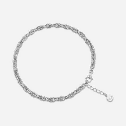 Double Link Chain Silver Bracelet