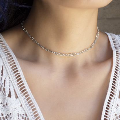 Oval Link Chain Silver Necklace