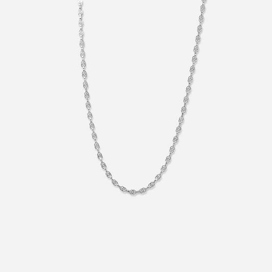 Double Link Chain Silver Necklace